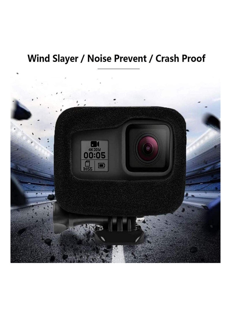 Y&D Foam Windslayer Housing Case for Hero 10/ 9, Windscreen Windshield Cover Muffler Frame Compatible Gopro 9 (Black 2 Pack)  - Image 5