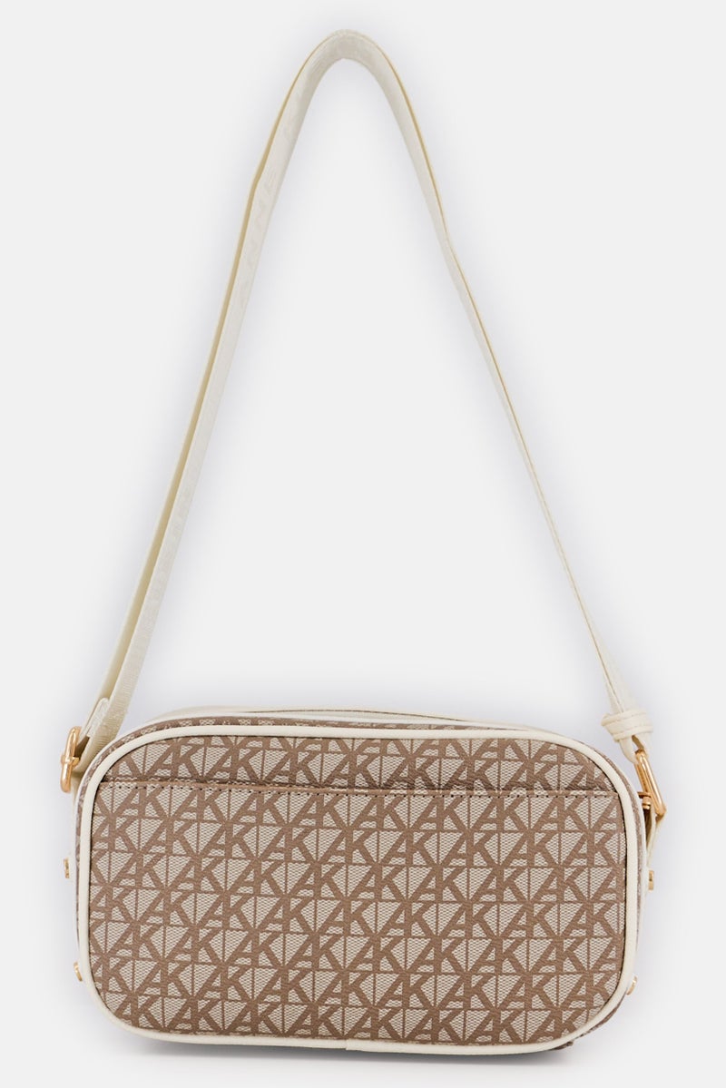 ANNE KLEIN Women Monogram Pattern Cross Body Bag, Multicolor - Image 3