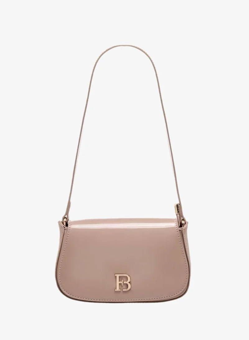 Floral Bella Metallic Logo Shoulder Bag With Zip Closure