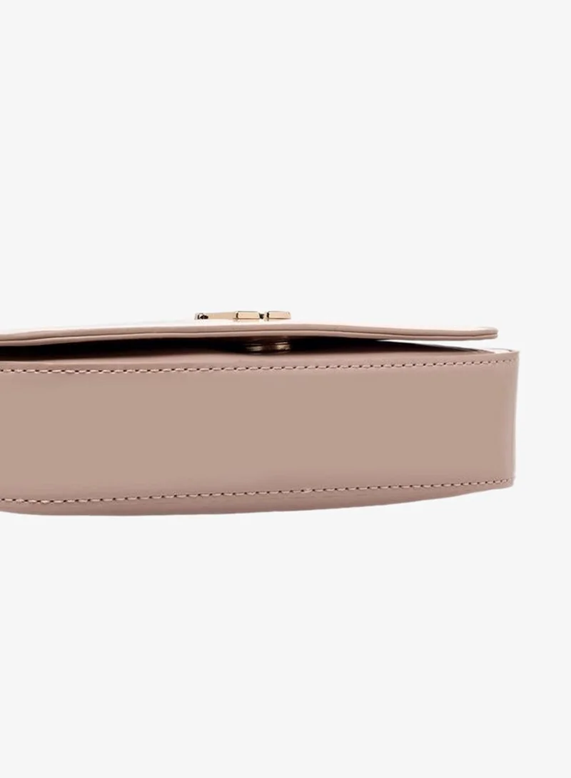 Flora Bella By Shoexpress  Floral Bella Metallic Logo Shoulder Bag With Zip Closure for Women | Best Price UAE