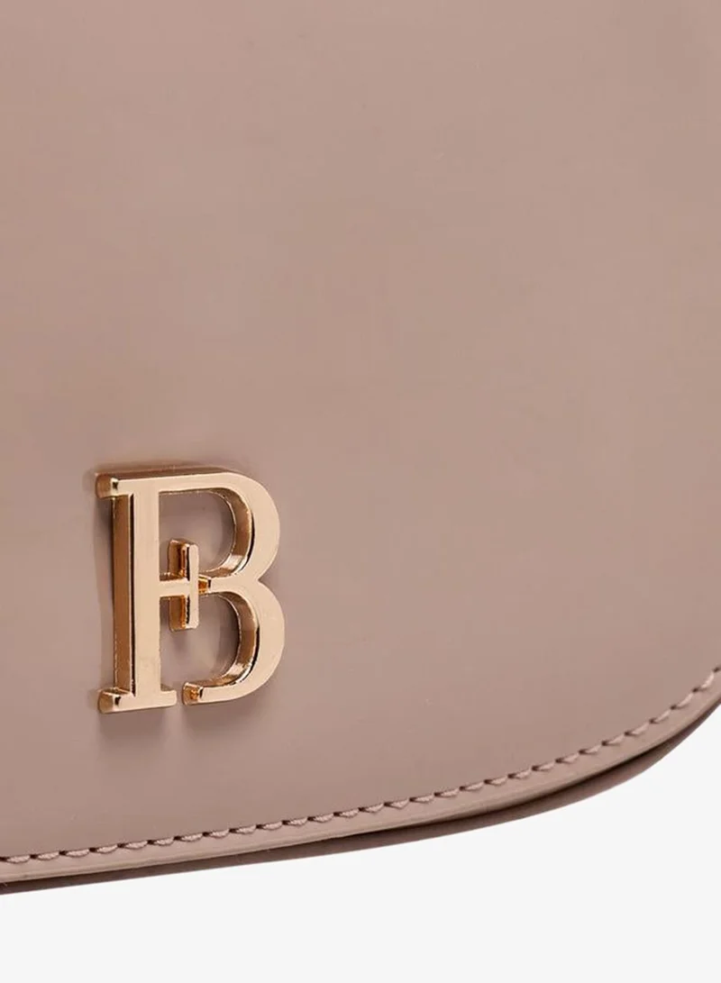 Flora Bella By Shoexpress  Floral Bella Metallic Logo Shoulder Bag With Zip Closure for Women | Best Price UAE