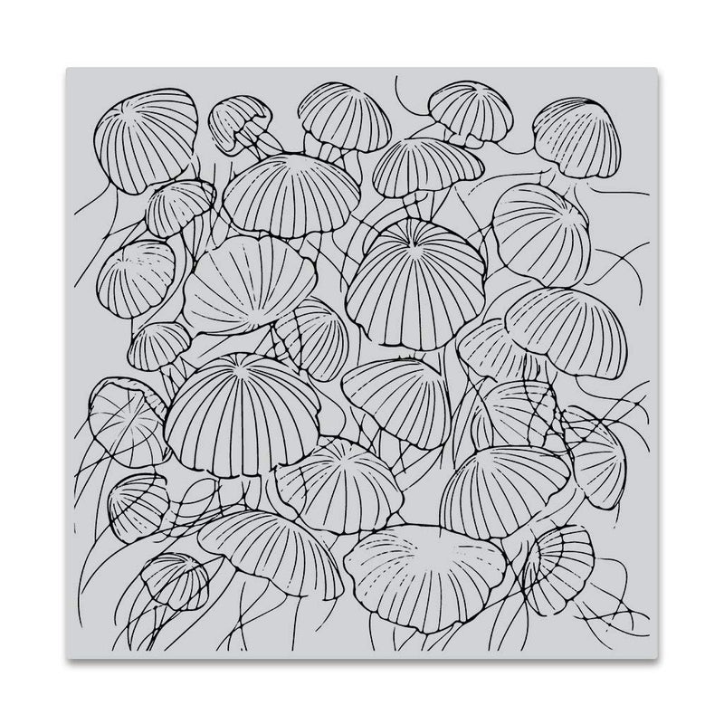 Hero Arts CG772 Cling Stamps, Jellyfish Party Bold Prints
