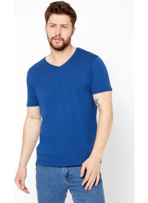 mmetalic Metallic Men's Multicolor T-Shirt Regular Fit Comfortable Cut V-Neck 5-Piece Basic T-Shirt Pack  - Image 2