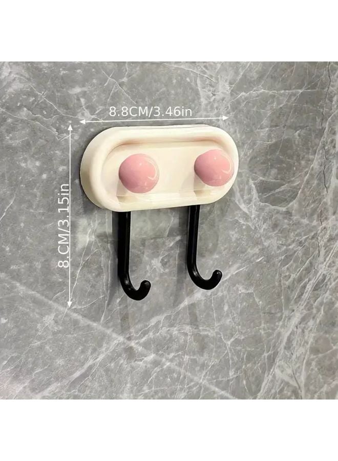 Pink White Adorable Dopamine J Shaped Wall Hook Easy Install Plastic Hanger For Clothes Towels - Image 1