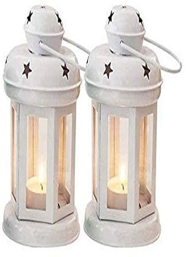DECOR VIBES Hanging Lantern Tealight Candle Holder for Home Decor, Indoor and Outdoor Decoration, Combo (Off White) - Image 1
