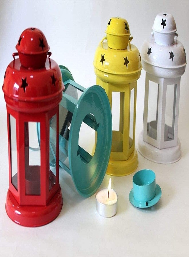DECOR VIBES Hanging Lantern Tealight Candle Holder for Home Decor, Indoor and Outdoor Decoration, Combo (Off White) - Image 5