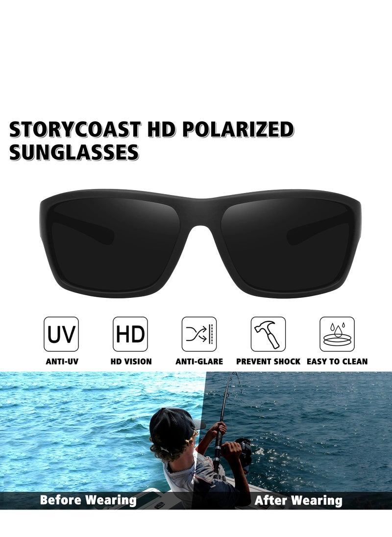 SYOSI - Polarized Sports Sunglasses for Men 100% UV Protection Wrap Around Unbreakable Sun Glasses for Fishing Driving - Image 1