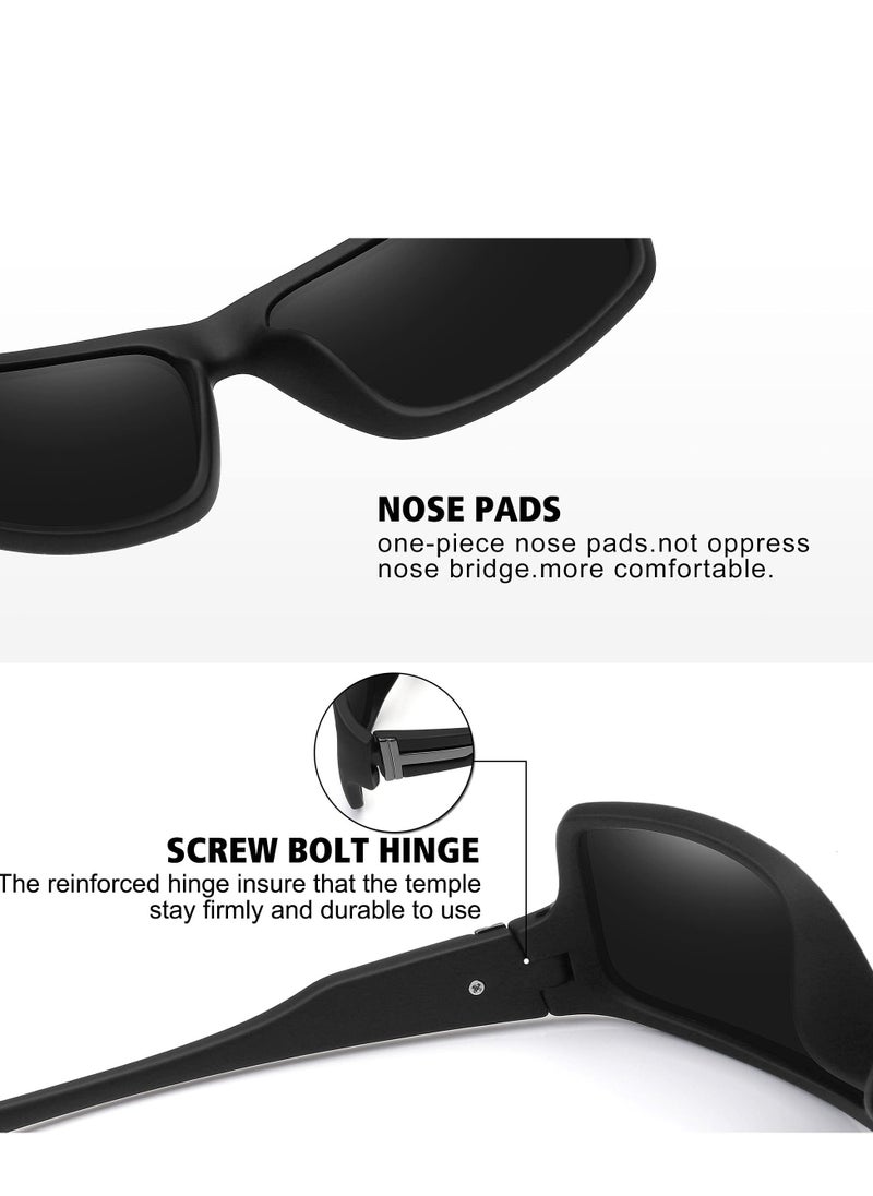 SYOSI - Polarized Sports Sunglasses for Men 100% UV Protection Wrap Around Unbreakable Sun Glasses for Fishing Driving - Image 1