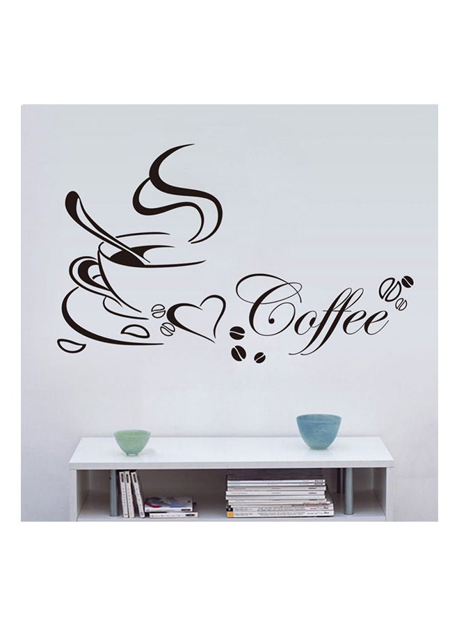 NIBEMINENT Coffee Themed Decorative Wall Sticker Black 40x65cm - Image 1