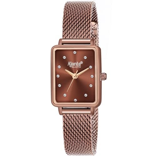 Ajanta Quartz Newly Launched Brown - Brown Metal Strap Japanese Quartz Premium Analog Watch for Women - Image 1