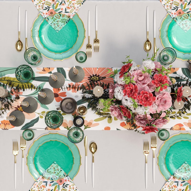 Exquisite Tinted Plates 80 Piece Plastic Disposable Plates for Party Set For 40 Guests 40 X 7.5 Dessert Plates & 40 X 10 Thin Delicate Fancy Plastic Plates Disposable Dinnerware Mint Gold Rim - Image 5