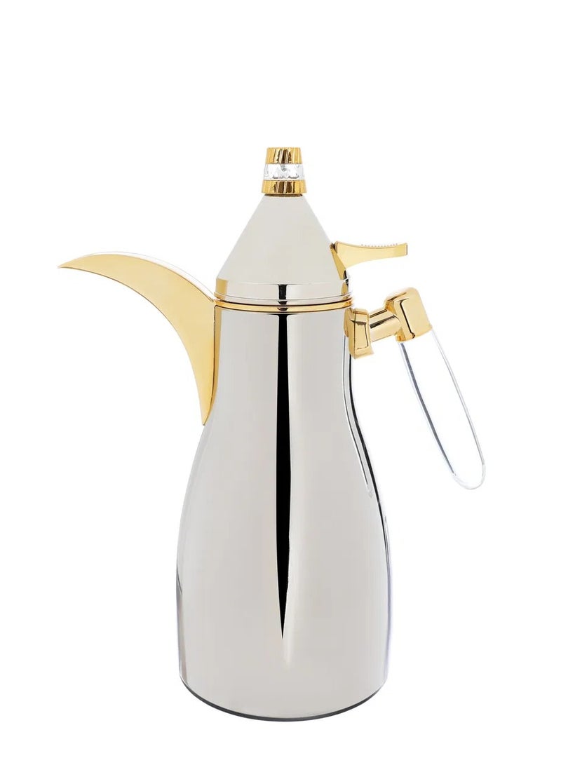 السيف غاليري طقم ترامس ميمونة السيف غاليري، قطعتين، 1/ 1 لتر، حافظة داخلية زجاج حراري، هيكل خارجي استيل - فضي - Image 3