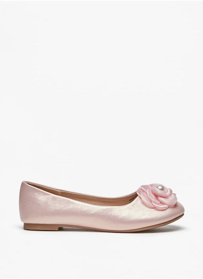 Flora Bella By Shoexpress - Girl's Applique Detail Slip-On Round Toe Ballerina Shoes Ramadan Collection - Image 1