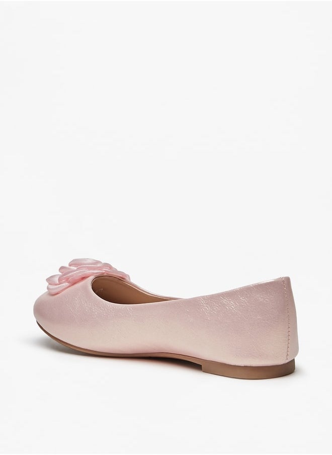 Flora Bella By Shoexpress - Girl's Applique Detail Slip-On Round Toe Ballerina Shoes Ramadan Collection - Image 1