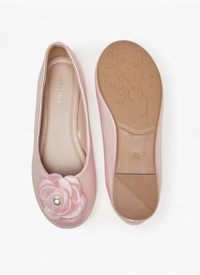Flora Bella By Shoexpress - Girl's Applique Detail Slip-On Round Toe Ballerina Shoes Ramadan Collection - Image 1