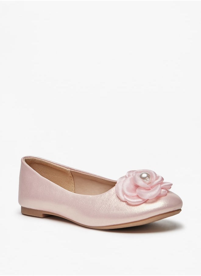 Flora Bella By Shoexpress - Girl's Applique Detail Slip-On Round Toe Ballerina Shoes Ramadan Collection - Image 1