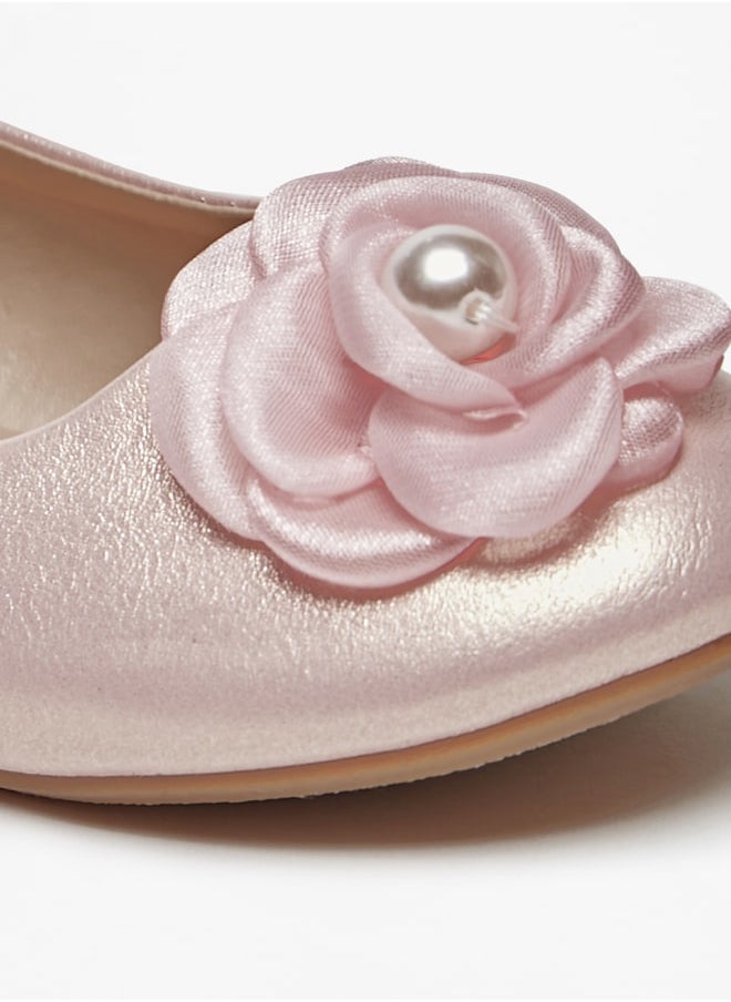 Flora Bella By Shoexpress - Girl's Applique Detail Slip-On Round Toe Ballerina Shoes Ramadan Collection - Image 1