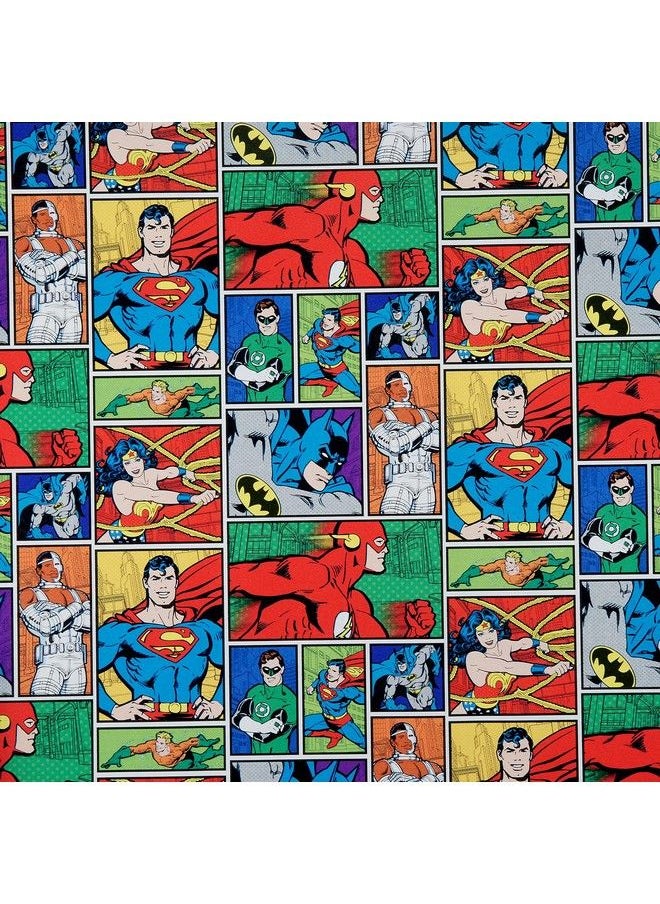 Hallmark - Justice League Wrapping Paper Bundle With Cut Lines On Reverse (3 Rolls 60 Sq. Ft. Ttl) Wonder Woman Batman Superman Flash Green Lantern - Image 1