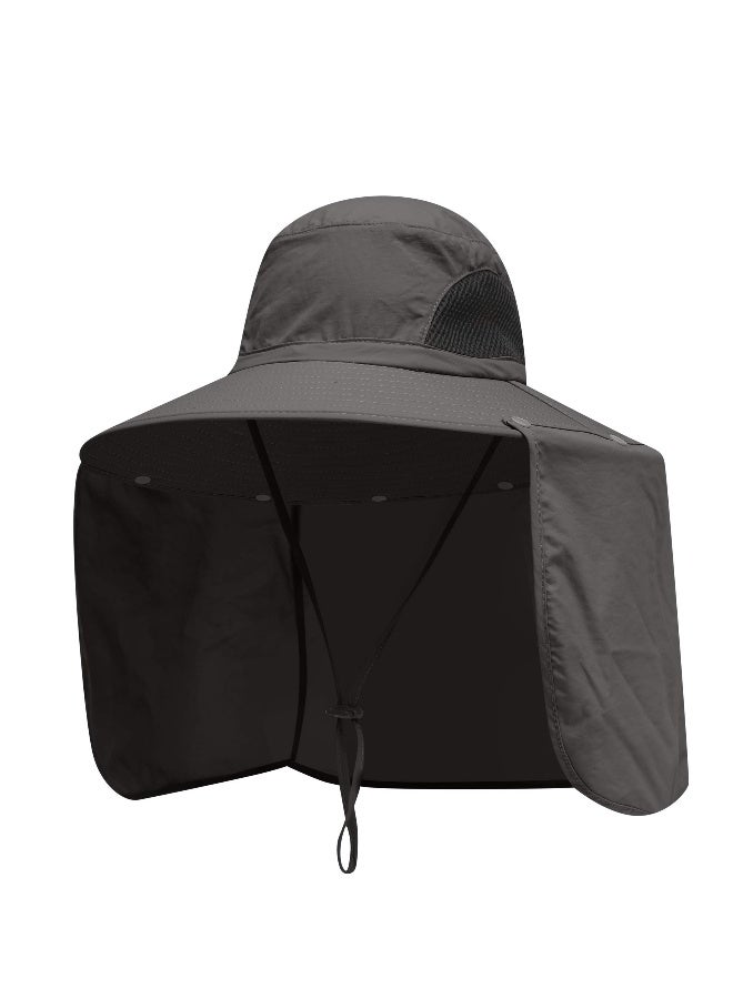 Outdoor Sun Hat for Men Blocker Hats 50+ UPF Protection Fishing Cap with Neck Flap Large Brim for Dad, Sunscreen Garden Hiking Beach Desert  - Image 1