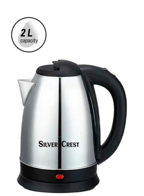 Silvercrest SIL-9235 Electric Kettle - 2L, 1800W, Stainless Steel, Stylish and Safe Design