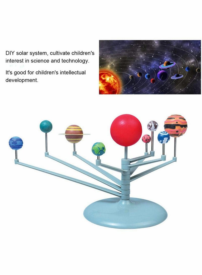 DIY Solar System Toy, Plastic DIY Planetary Models Intelligence Puzzle Assemble Planets Sets, Science Toy Nine Planets Celestial Body Movement Instrument for Kids Children, Family and School  - Image 3