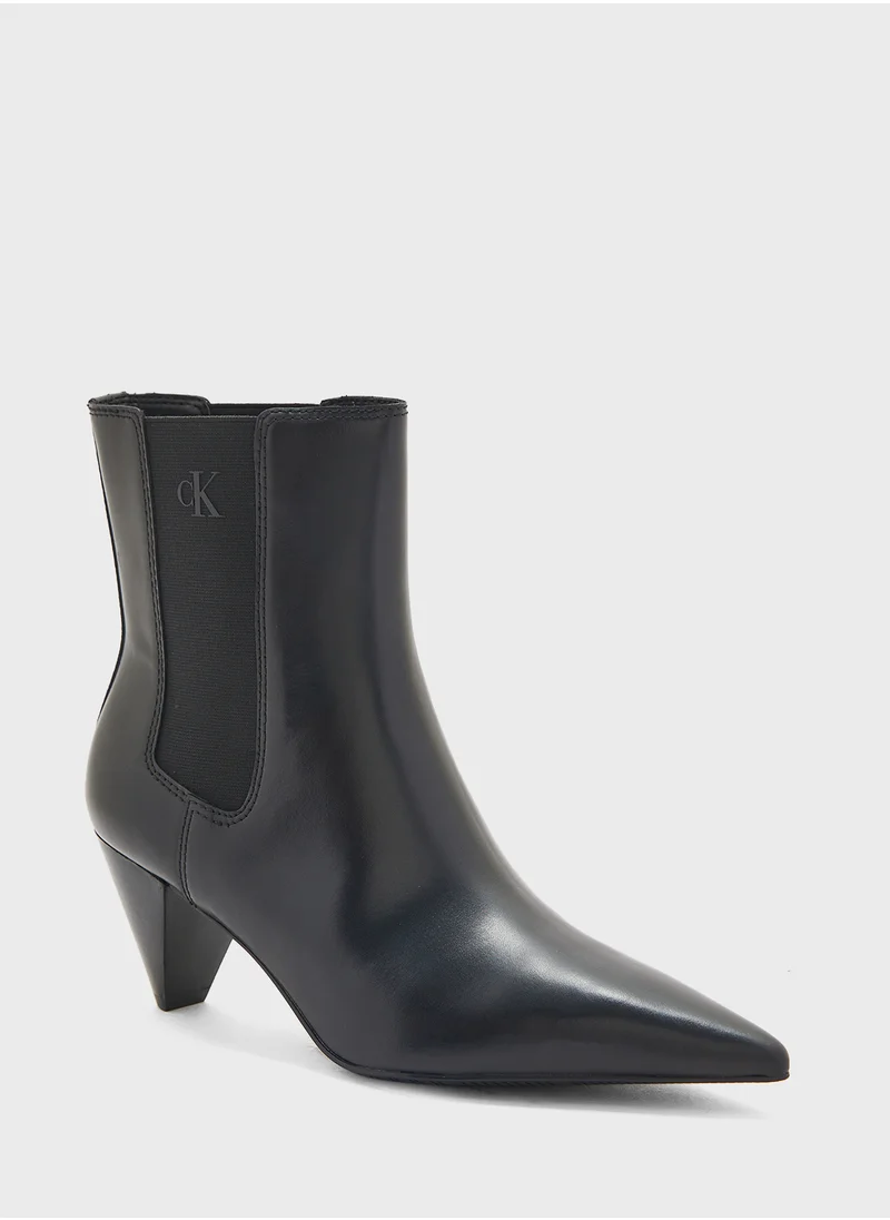 Calvin Klein Jeans 55 MM CONE HEEL BOOT MG LTH