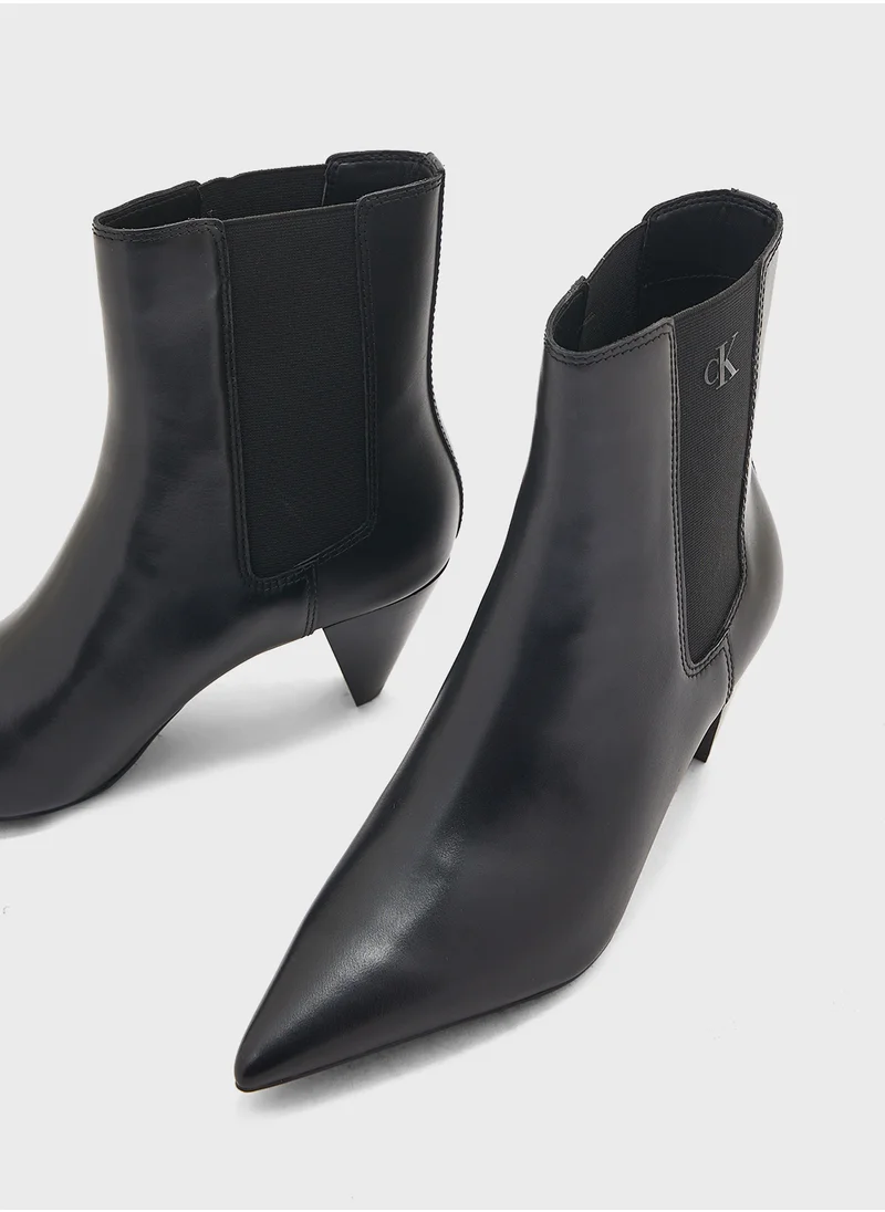 Calvin Klein Jeans 55 MM CONE HEEL BOOT MG LTH