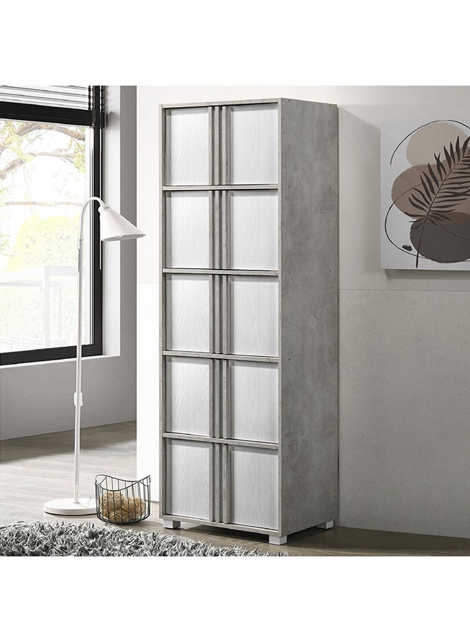 Home Box Home Box Alford Aspen 10-Door Enginereing Wood Multipurpose Storage Unit Grey 60 x 175.5 x 39.4 cm - Image 1