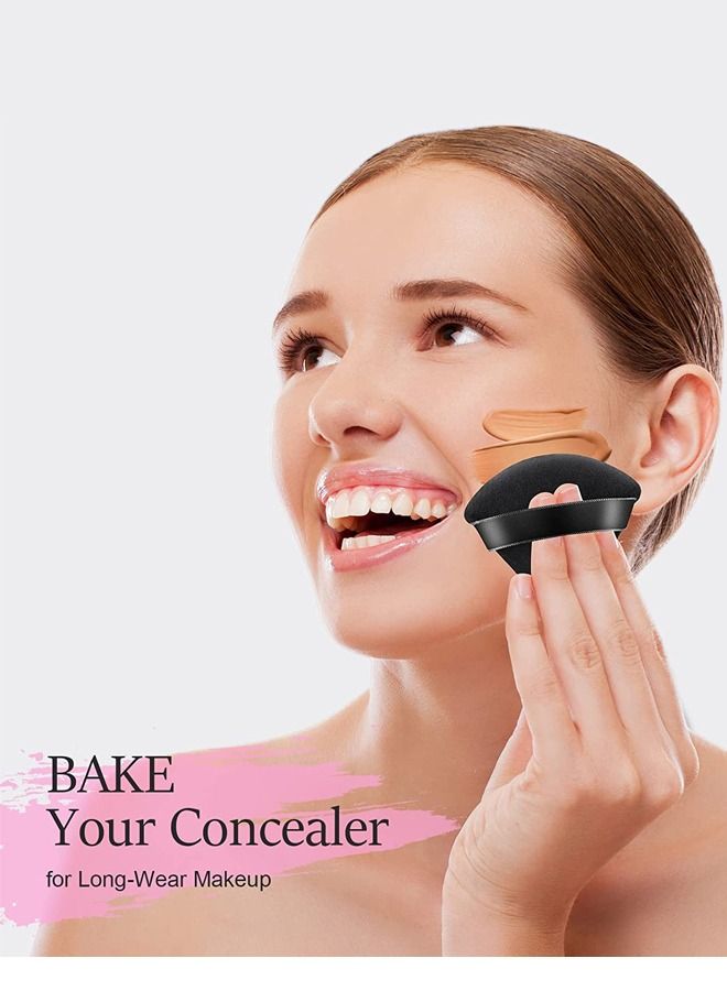 6-Pcs Soft Velvet Face Makeup Triangle Powder Puff Black 7x7.2CM