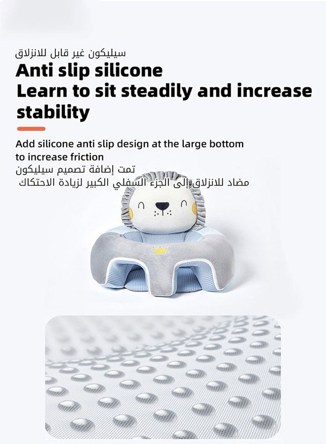 Bukela Baby Sitting Support Seat Sofa, Infant Learning Chair Head Protect - Breathable Crystal Fabric, Feather Cotton Filling, Perfect Toddler Gift to Learn to Sit - Image 4