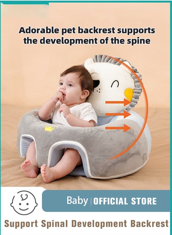 Bukela Baby Sitting Support Seat Sofa, Infant Learning Chair Head Protect - Breathable Crystal Fabric, Feather Cotton Filling, Perfect Toddler Gift to Learn to Sit - Image 1