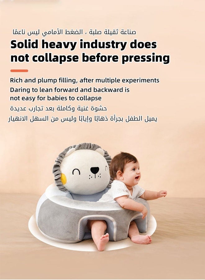 Bukela Baby Sitting Support Seat Sofa, Infant Learning Chair Head Protect - Breathable Crystal Fabric, Feather Cotton Filling, Perfect Toddler Gift to Learn to Sit - Image 3