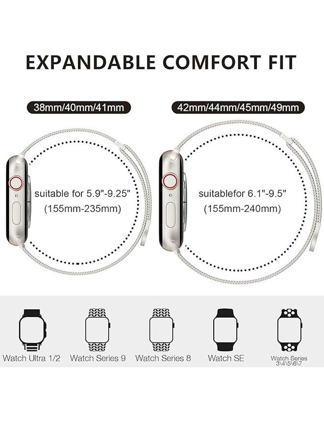 Compatible with Apple Watch Strap 49mm 45mm 44mm 42mm 41mm 40mm 38mm for Women and Men,Magnetic Metal Stainless Steel Strap Wristband Compatible for iWatch