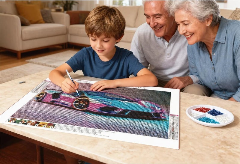NIHOJIUMA NIHO-JIUMA Diamond Painting Kits Sports Car, DIY 5D Full Drill Diamond Art Gift for Adult/Teen, Home Decoration (30x40cm/12x16 Inches) - Image 1