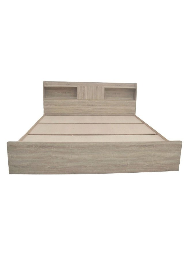 DANUBE HOME سرير سوبر كينغ 200x200 - إطار سرير خشبي فاخر مع مسند رأس لغرفة النوم الرئيسية - سرير سوبر كينغ حديث للراحة والأناقة وديكور المنزل - بلوط سونوما الفرنسي - Image 5