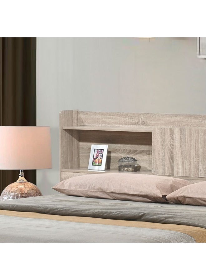 DANUBE HOME سرير سوبر كينغ 200x200 - إطار سرير خشبي فاخر مع مسند رأس لغرفة النوم الرئيسية - سرير سوبر كينغ حديث للراحة والأناقة وديكور المنزل - بلوط سونوما الفرنسي - Image 2