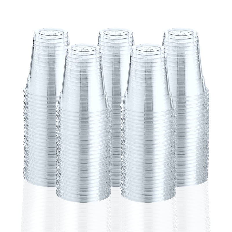 Green Direct 10 oz Disposable Clear Drinking Plastic Cups for Boba Tea Ice Coffee 100 Pack