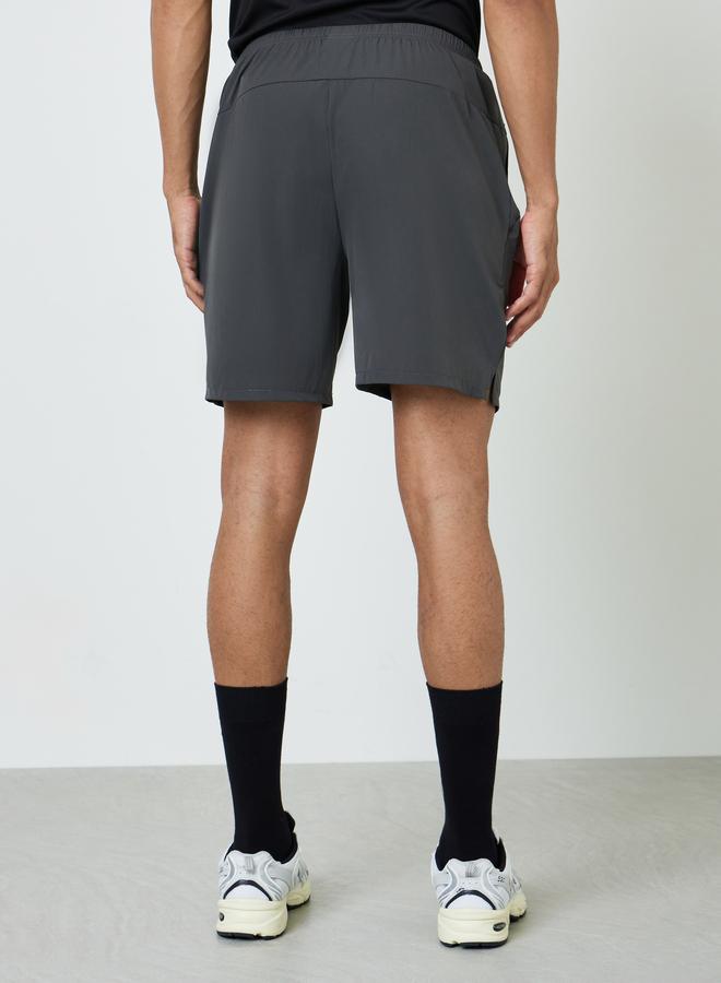 Styli Active Men Panelled Nylon Training Shorts with Zip Pocket - Image 4