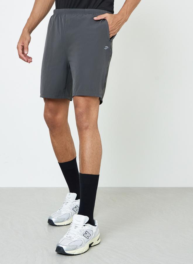 Styli Active Men Panelled Nylon Training Shorts with Zip Pocket - Image 1