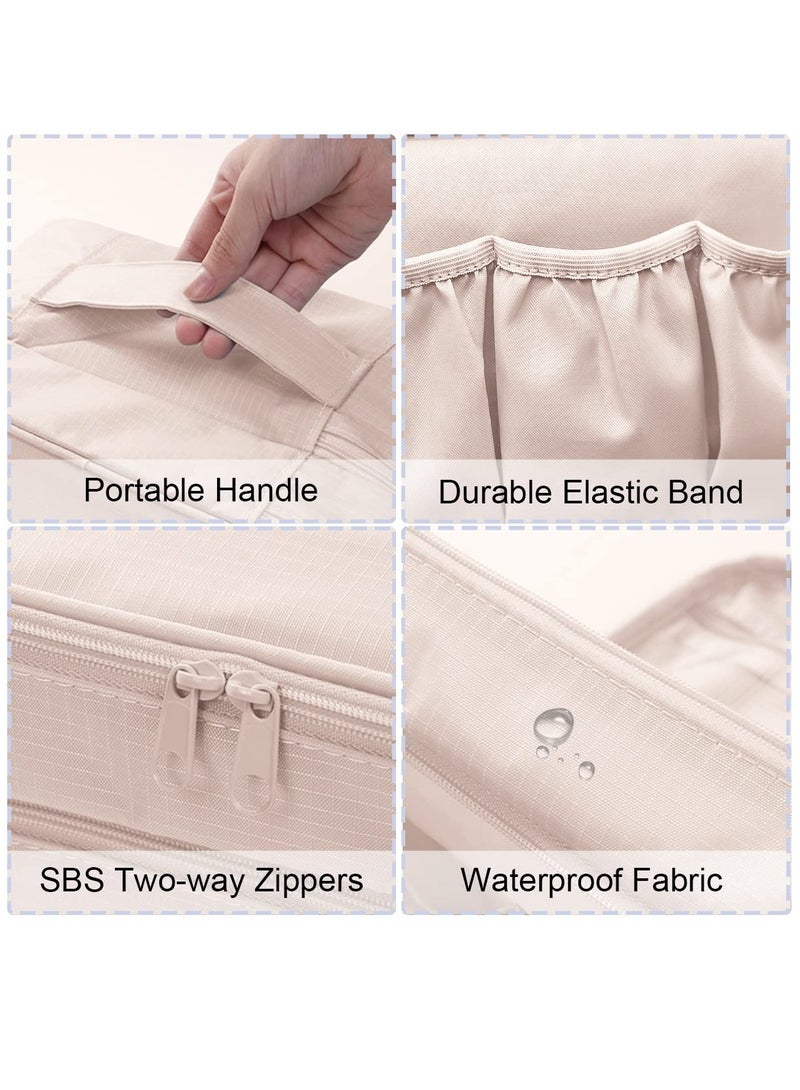 Excefore Travel Underwear Organizer Bag, Bra Bag Double Layer Packing Cube Storage Bag Waterproof Lingerie Socks Bag Cosmetic Bag Toiletry Bag, Cream - Image 2