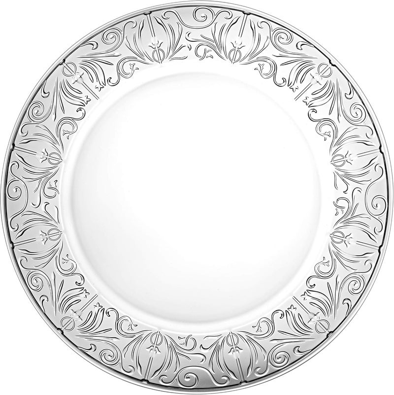 طبق شاحن زجاجي بارسكي كريستال مجموعة من 2 تصميم حدود جميل 125 سم قطر مصنوع في أوروبا