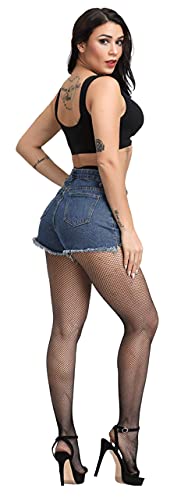 Pareberry Women's High Waisted Fishnet Tights Sexy Wide Mesh Fishnet Stockings (Black(S-small Hole)) - Image 5