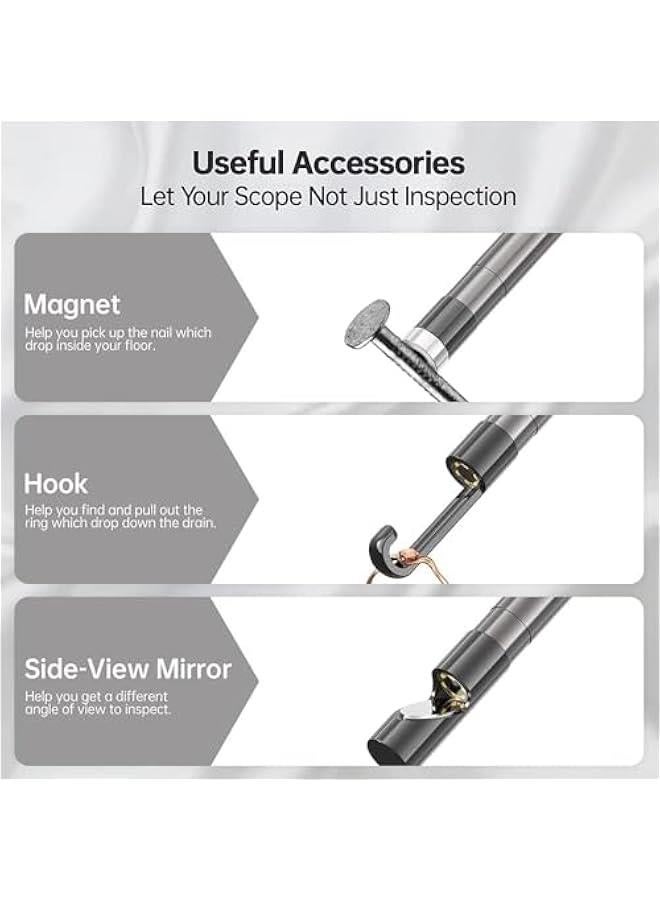 هوكور كاميرا Endoscope محدثة بطول 16.5 قدم / 5 متر مع أضواء وشاشة LCD، كاميرا بصرية احترافية 1080P HD بشاشة LCD 4.3 بوصة، كاميرا ثعبانية مقاومة للماء IP67، مع 6 أضواء LED ساطعة. - Image 5