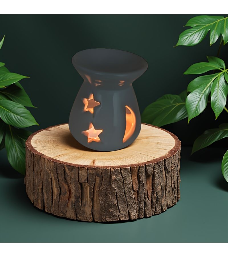 Two Stars White Ceramic Oil Burner Home Decor Ornament Festival Gift - Image 3