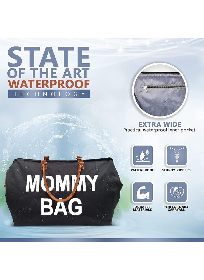 Skade Skade Upgraded Version Mommy Bag For Hospital, X-Large Capacity Waterproof Diaper Bag Tote For Mom Travel, Hospital Bag For Labor And Delivery With 2 Pouches, Straps (Black)  - Image 3