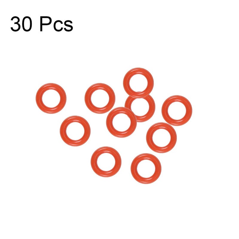 uxcell Silicone O-Ring, 4.5mm OD, 2.5mm ID, 1mm Width, VMQ Seal Rings Gasket, Red, Pack of 30 - Image 3