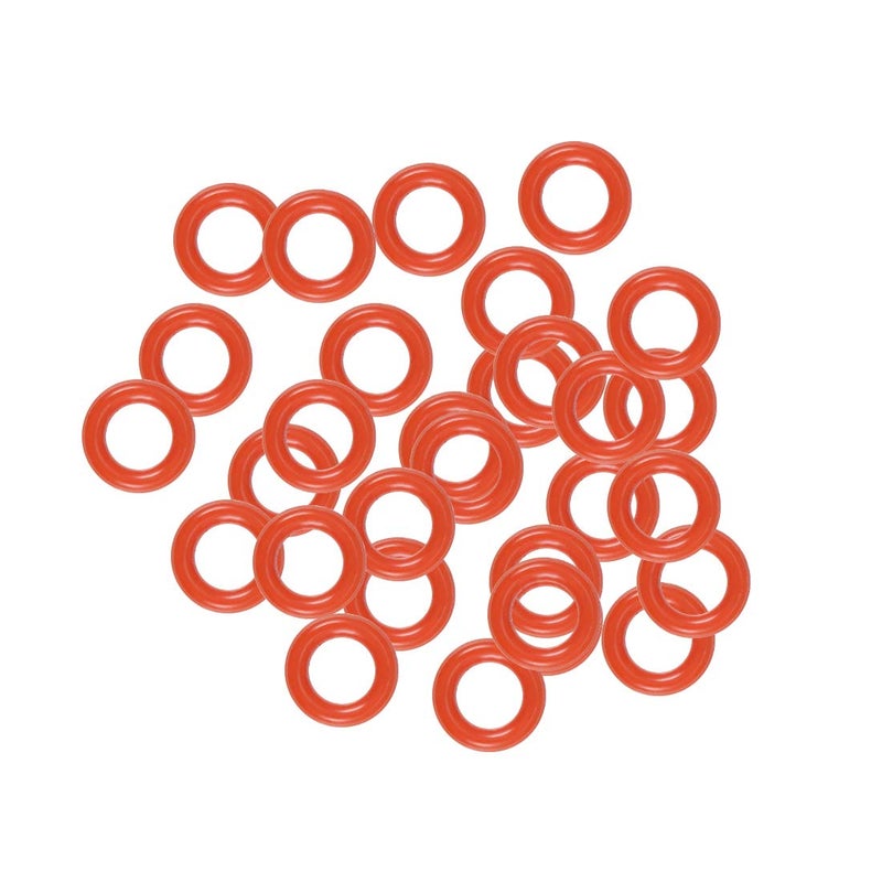 uxcell Silicone O-Ring, 4.5mm OD, 2.5mm ID, 1mm Width, VMQ Seal Rings Gasket, Red, Pack of 30 - Image 1