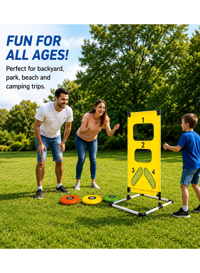 GOLD MANTIS Flying Disc Toss Game Set for Kids & Family – Outdoor Target Throwing Play Set with Stand, Flying Discs & Scoring Board for Backyard Beach Garden Fun - Image 4