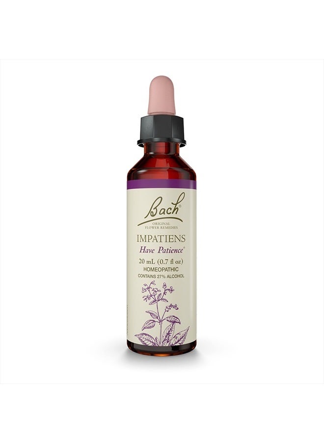 Bach Original Flower Remedies, Impatiens for Patience, Natural Homeopathic Flower Essence, Holistic Wellness, Vegan, 20mL Dropper  - Image 1