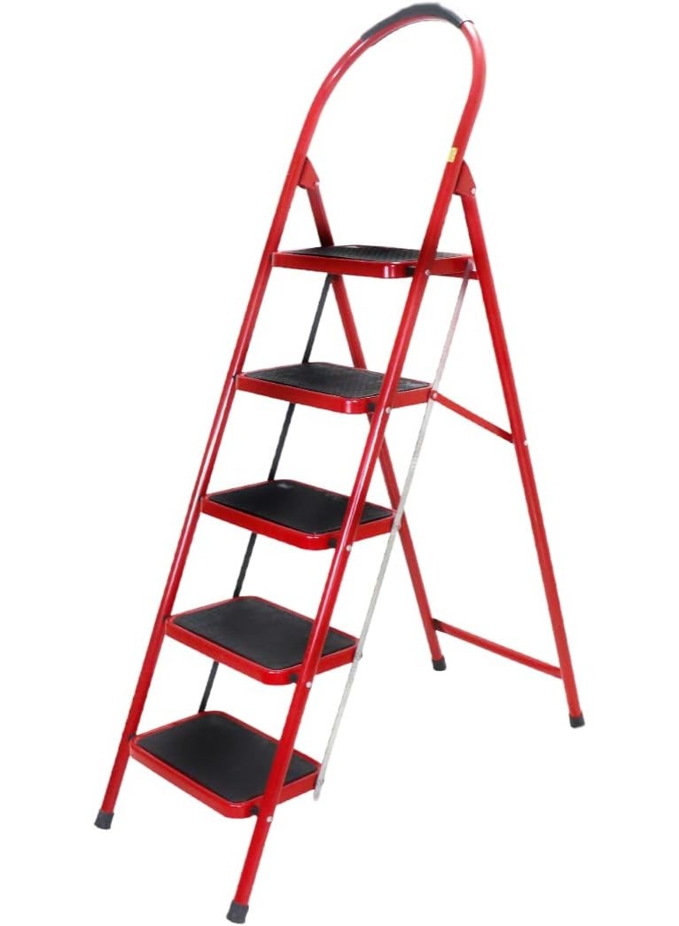 hail Folding Step Ladder With 5 Steps- multicolour (red or white) - Image 1